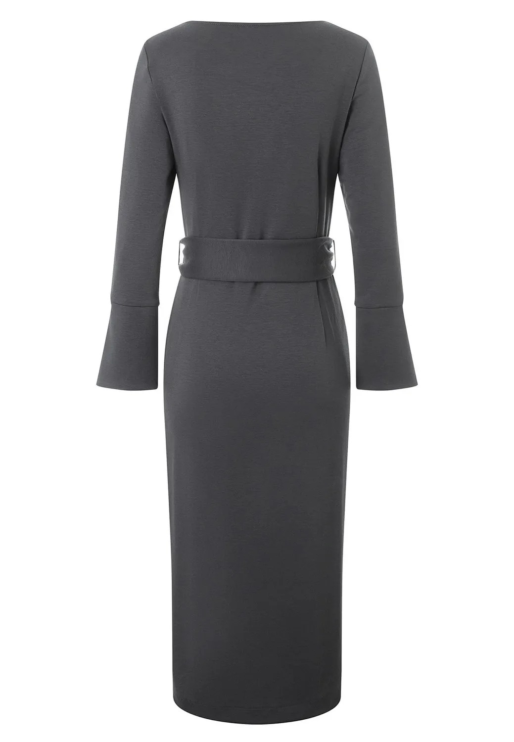 Ana Alcazar Mehisa abito tubino grigio midi jersey