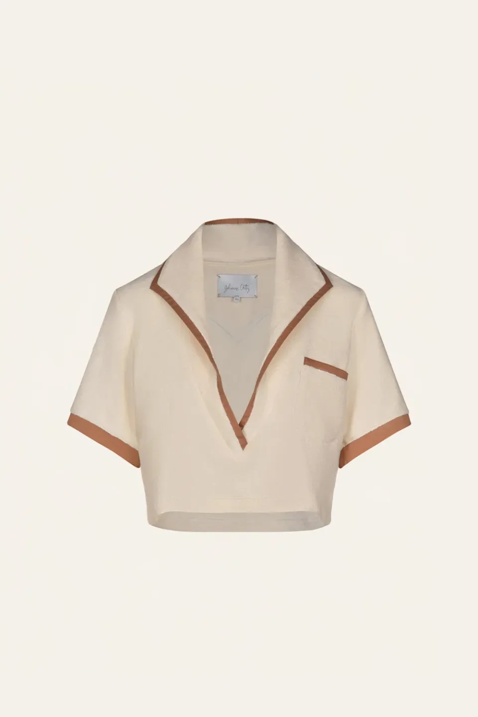 Johanna Ortiz Misty Hem t-shirt ecru spugna cropped