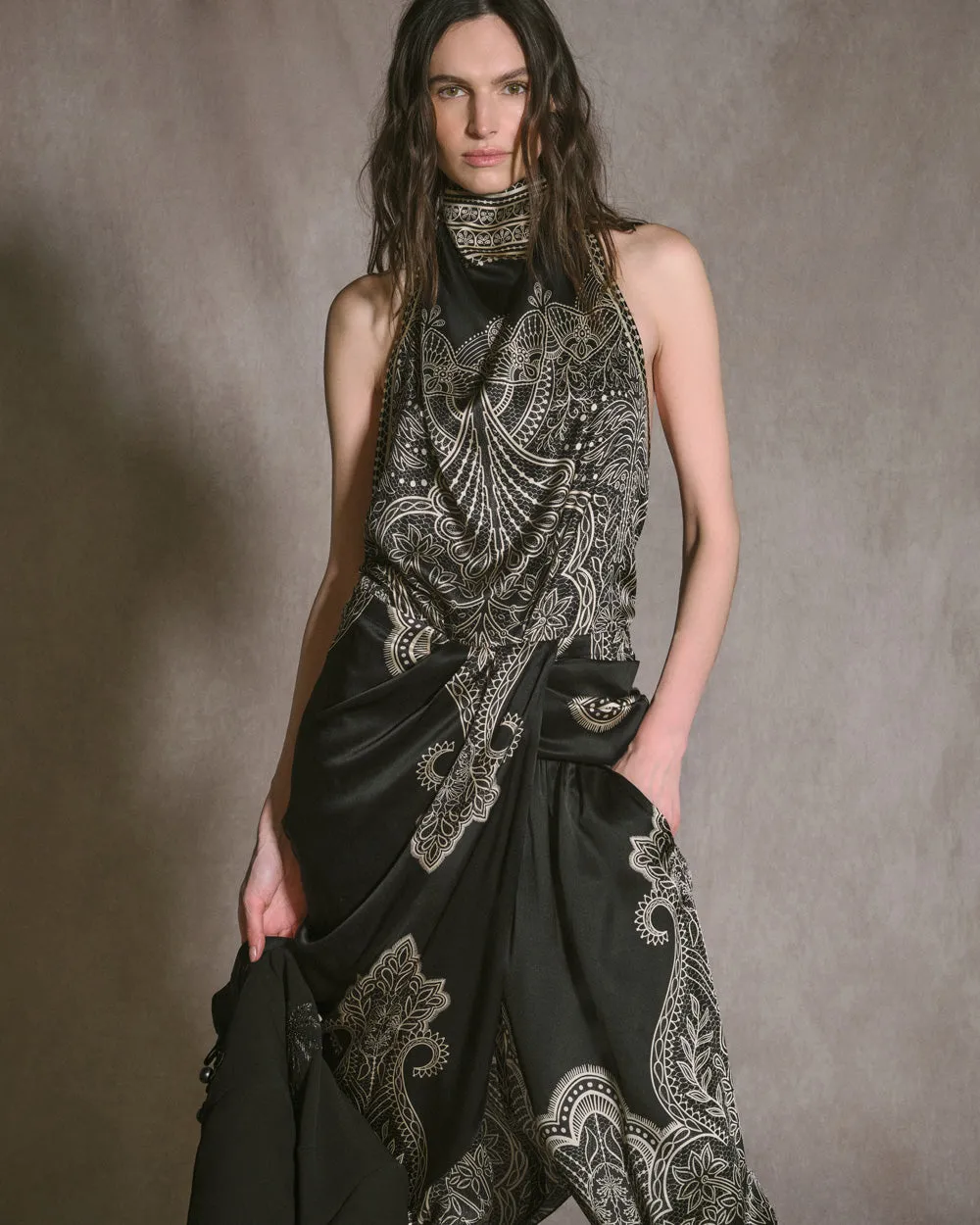 Johanna Ortiz Radical Grace Top seta nero