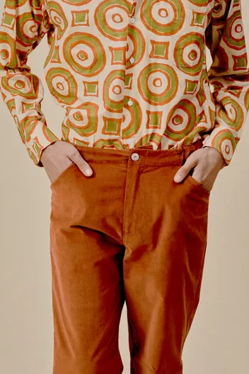 Dahlia Desmond pantaloni arancioni velluto