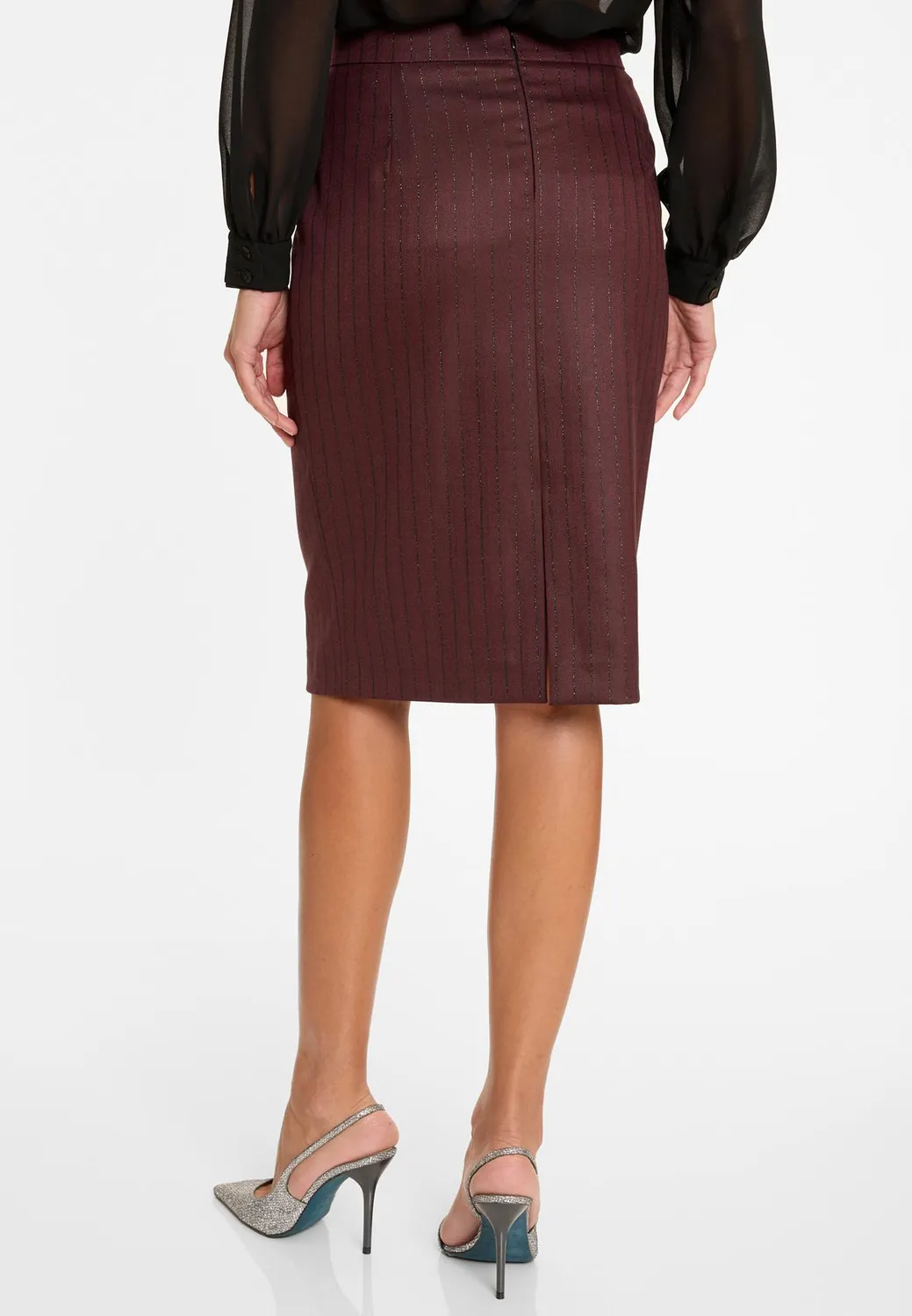 Ana Alcazar Ademi gonna tubino bordeaux gessata