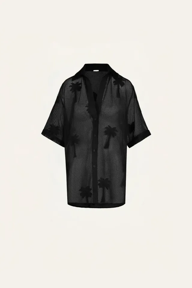 Johanna Ortiz Salty Promises camicia nera cotone