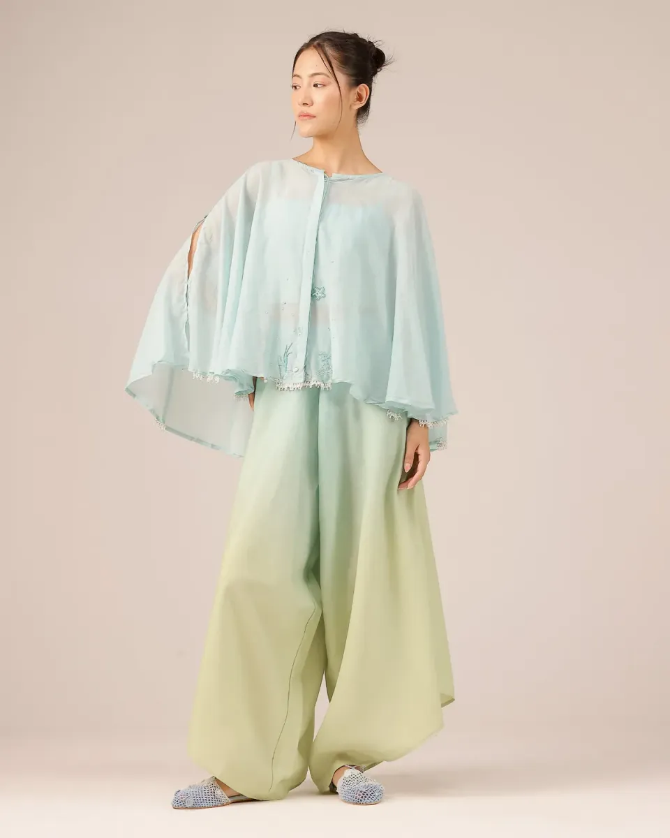 Our Dve Golden Dune top giacca blu ricamata leggero