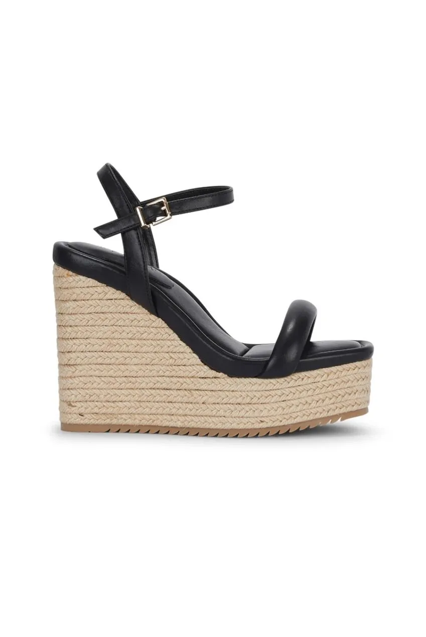 Malow London Jenna sandali zeppa neri tacco 11,5 cm