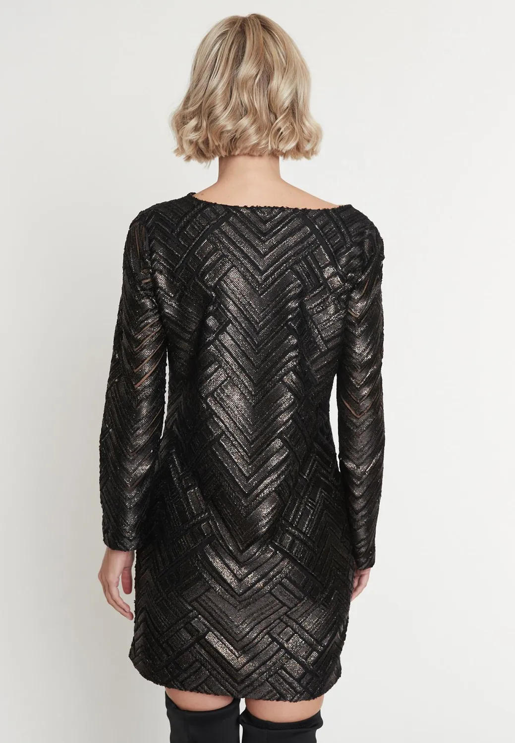 Ana Alcazar Madea mini abito nero luminoso