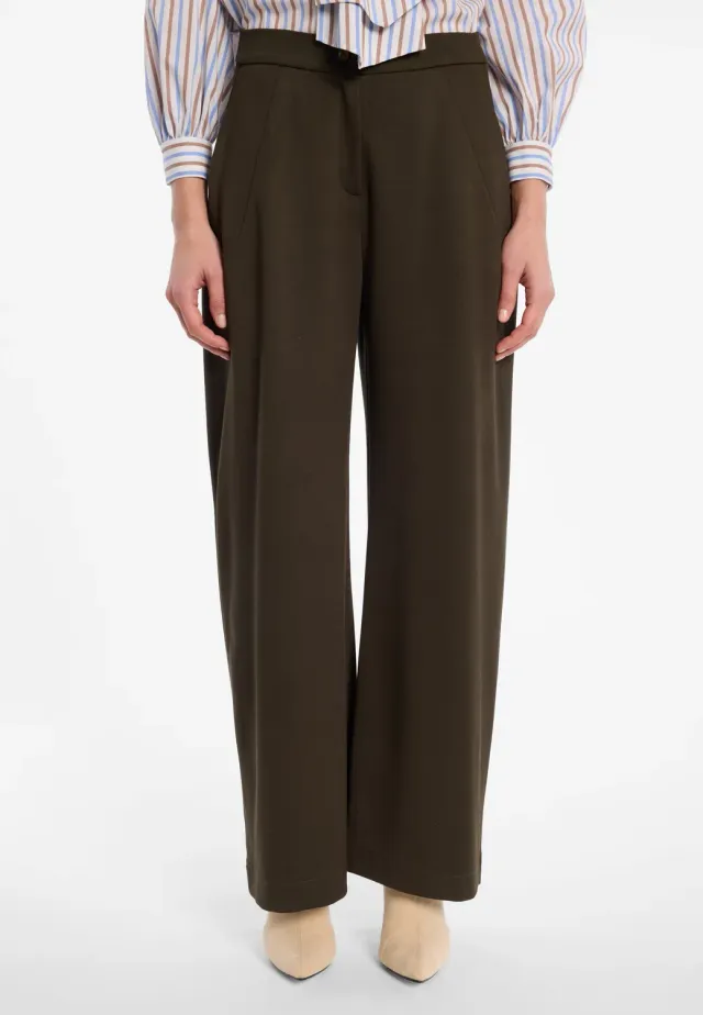 Ana Alcazar Ensensis pantaloni barrel khaki vita alta