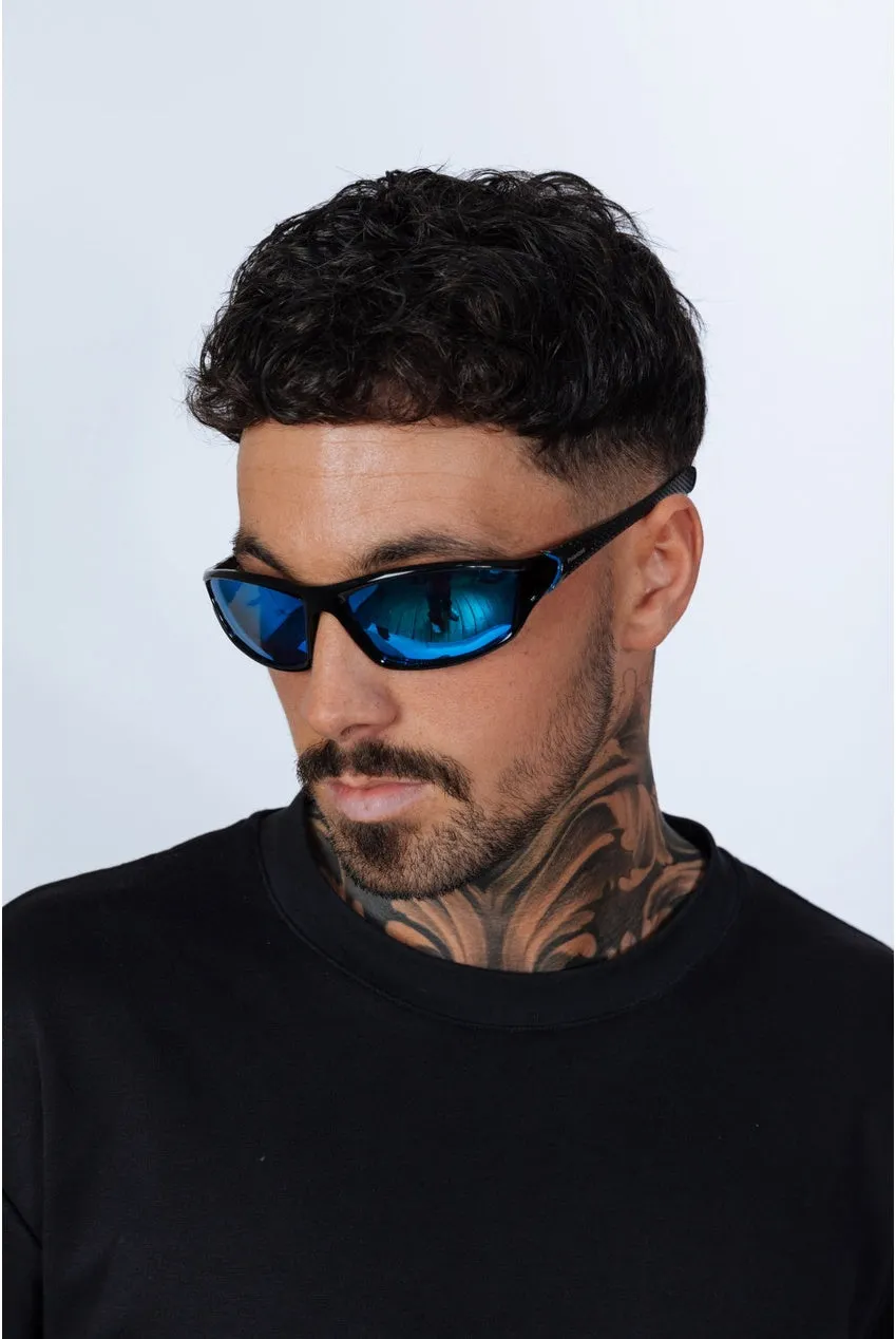 SVNX Outdoor Racer occhiali da sole nero blu UV400