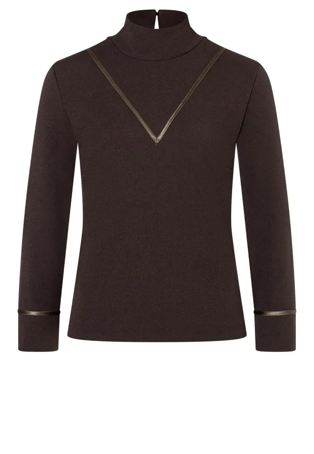 Ana Alcazar Harvene camicia marrone ecopelle