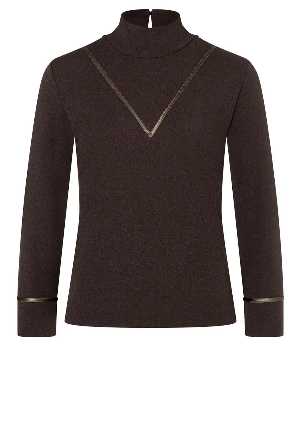 Ana Alcazar Harvene camicia marrone ecopelle