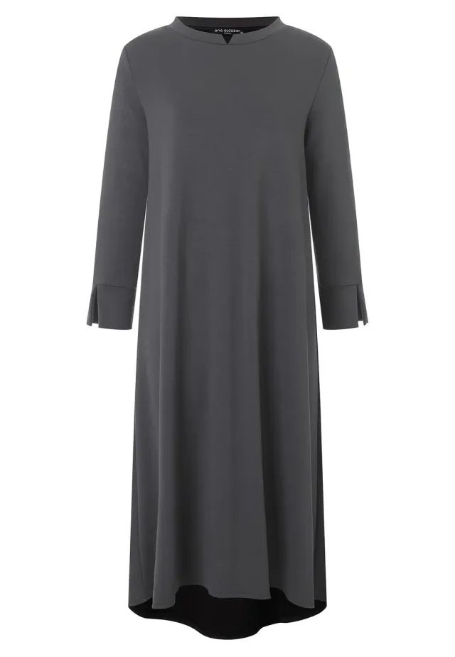 Ana Alcazar Melby abito jersey midi grigio