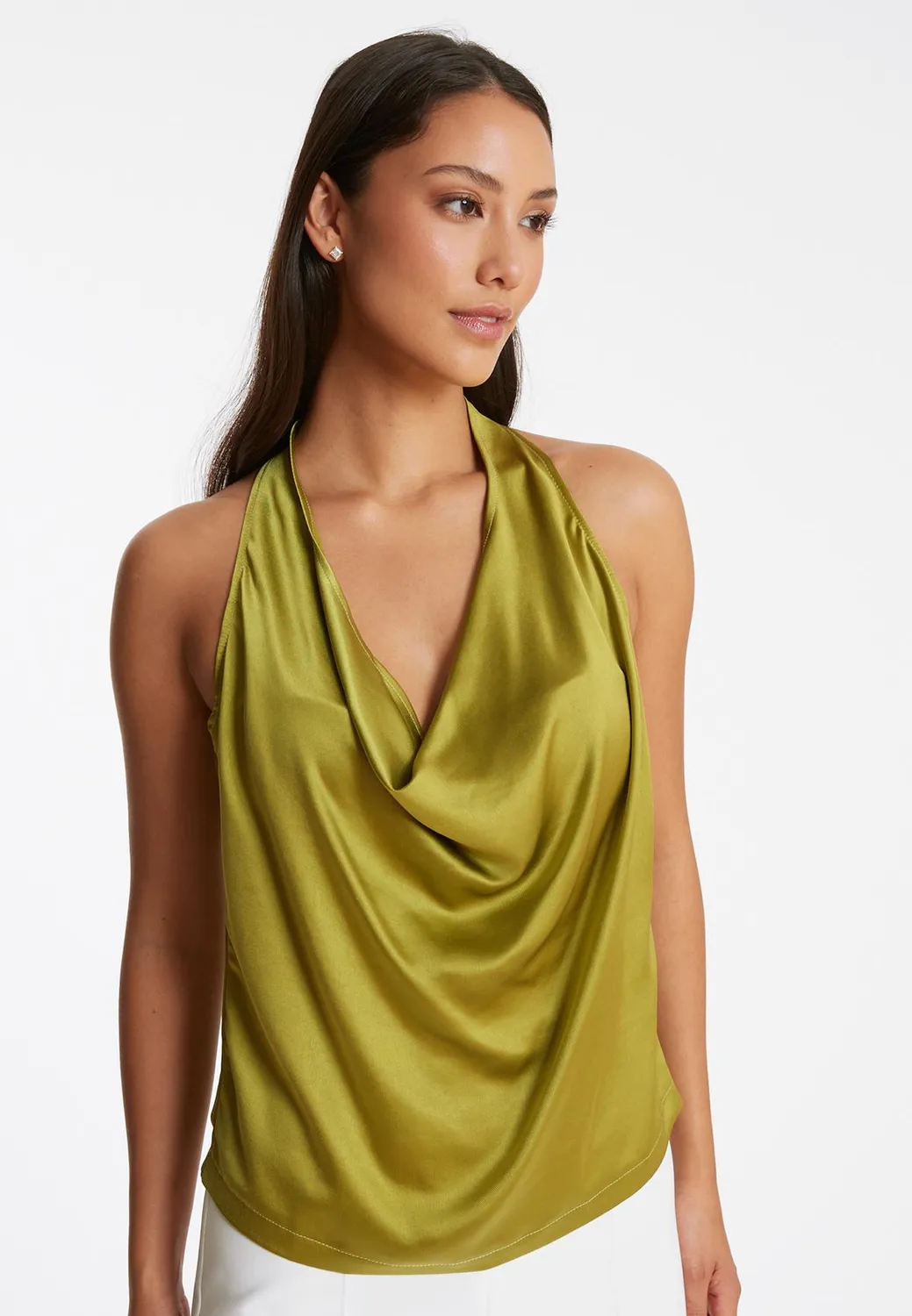 Ana Alcazar Pahymi top scollo cascata verde