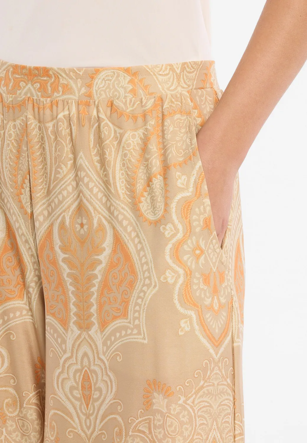 Ana Alcazar Dorinop pantaloni larghi fantasia paisley gialli
