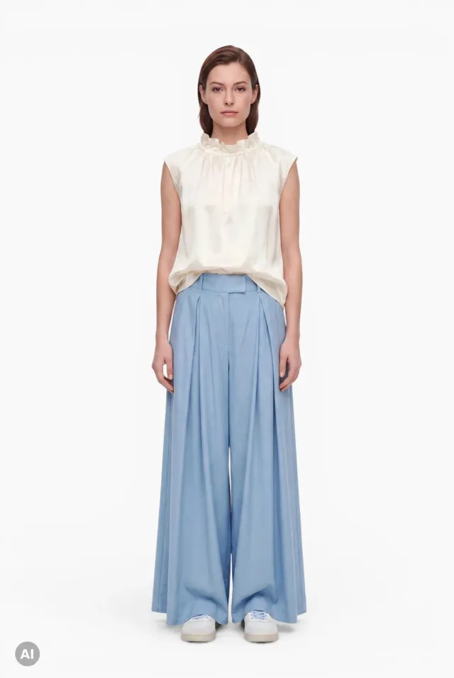 Ana Alcazar Palazzo Trousers Doria pantaloni palazzo azzurri