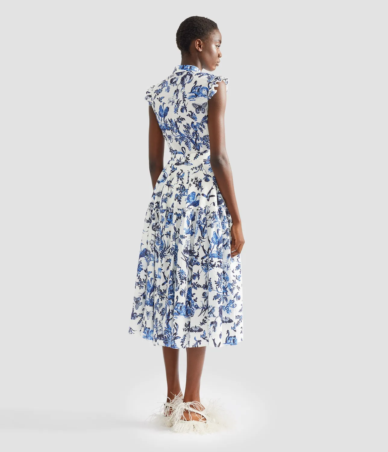 Erdem Crinkled Jacquard Midi Full Skirt gonna midi