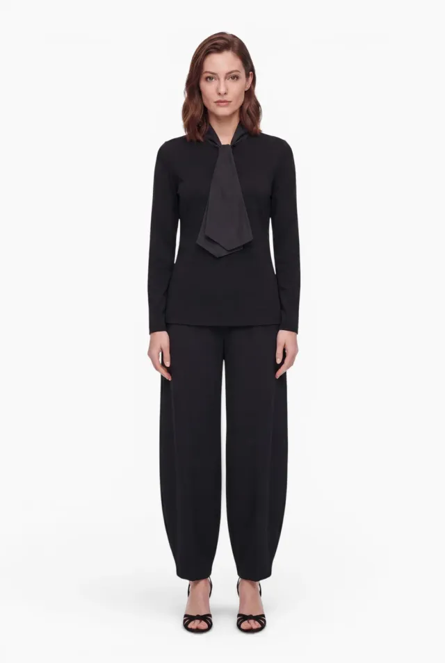 Ana Alcazar Ebany top fiocco organza nero
