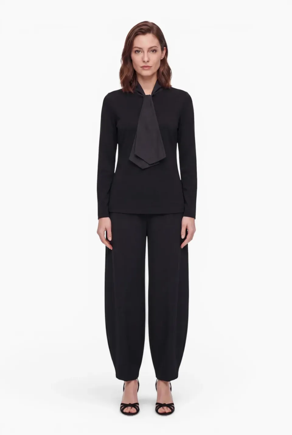 Ana Alcazar Ebany top fiocco organza nero