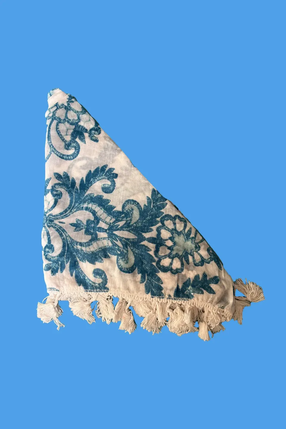 Antica Sartoria DV2103 foulard triangolo turchese ricamo