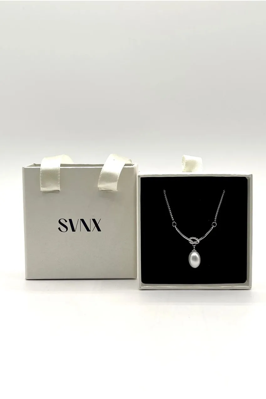 SVNX Baroque Oval Pearl collana argento
