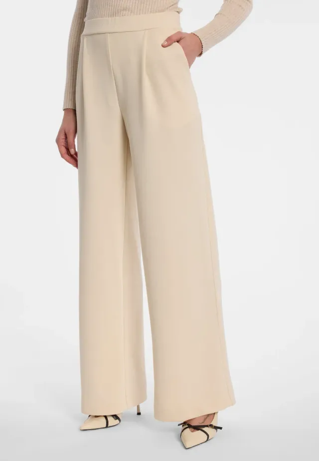 Ana Alcazar Ellistine pantaloni Marlene avorio vita alta