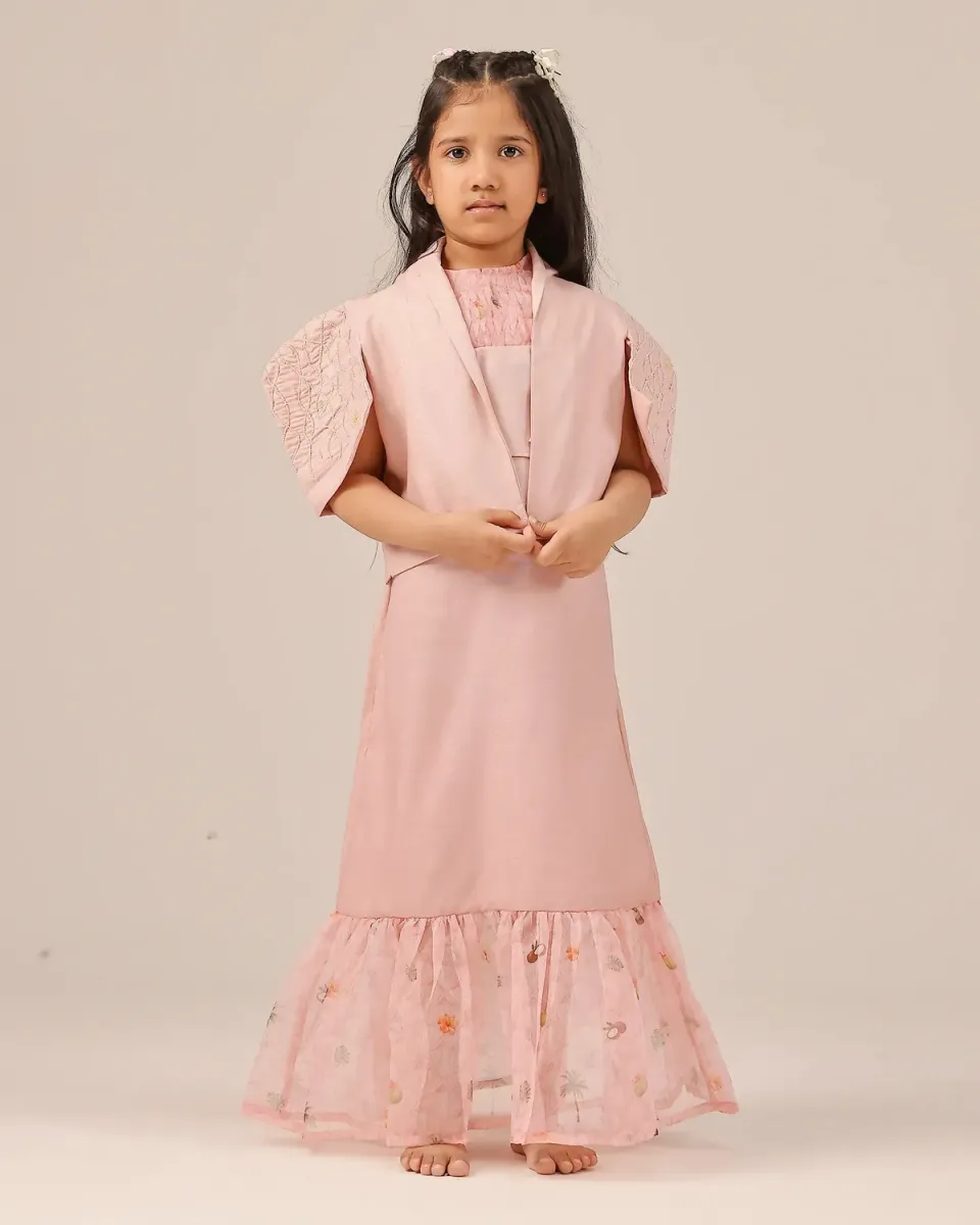 Our Dve Palm Pop completo giacca abito bimba rosa