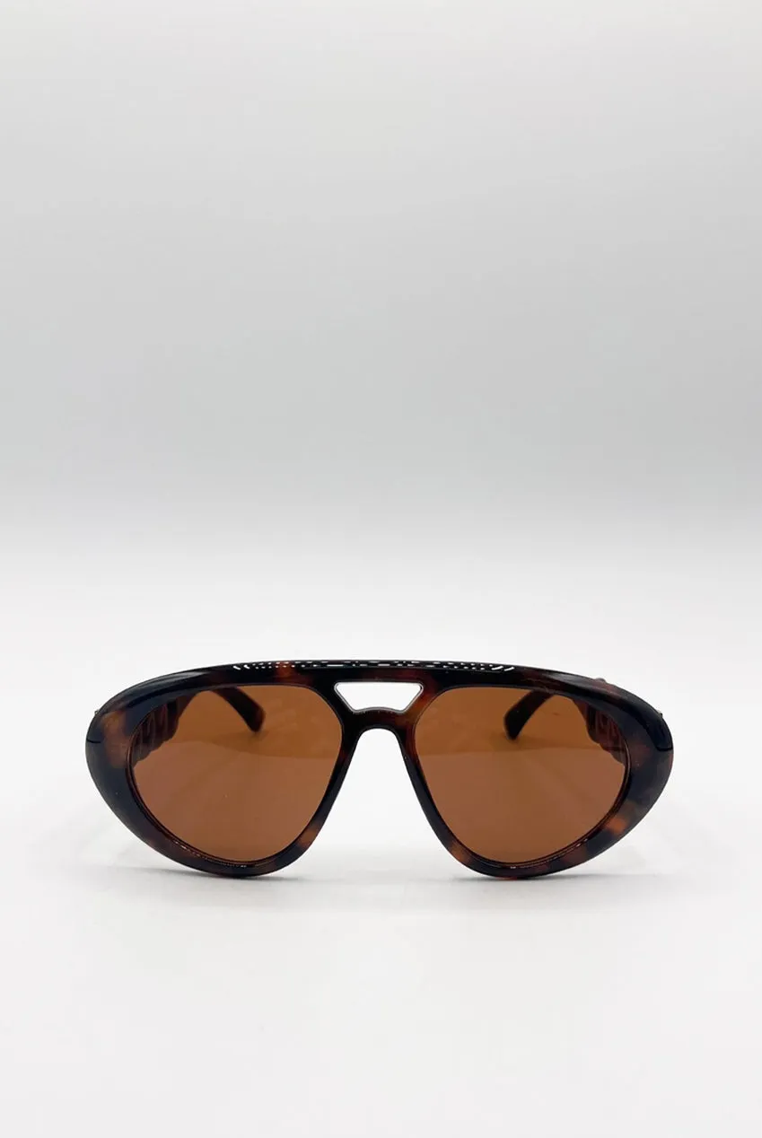 SVNX Chunky Aviator occhiali da sole arancioni