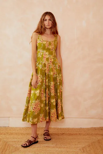 Dahlia Audrey Dress Lime abito corsetto verde