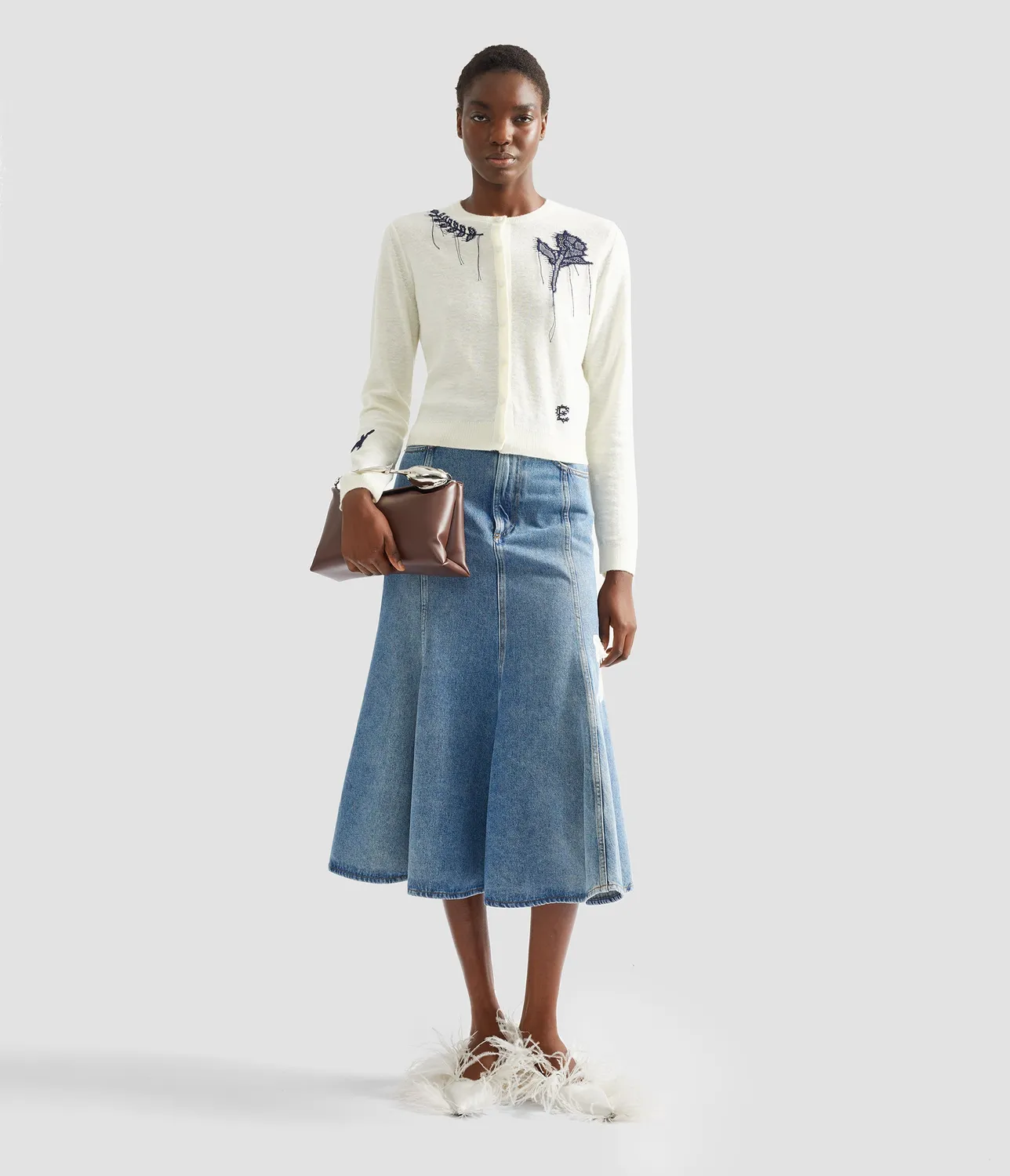 Erdem Fine Alpaca Blend Fitted Cardigan cardigan pizzo