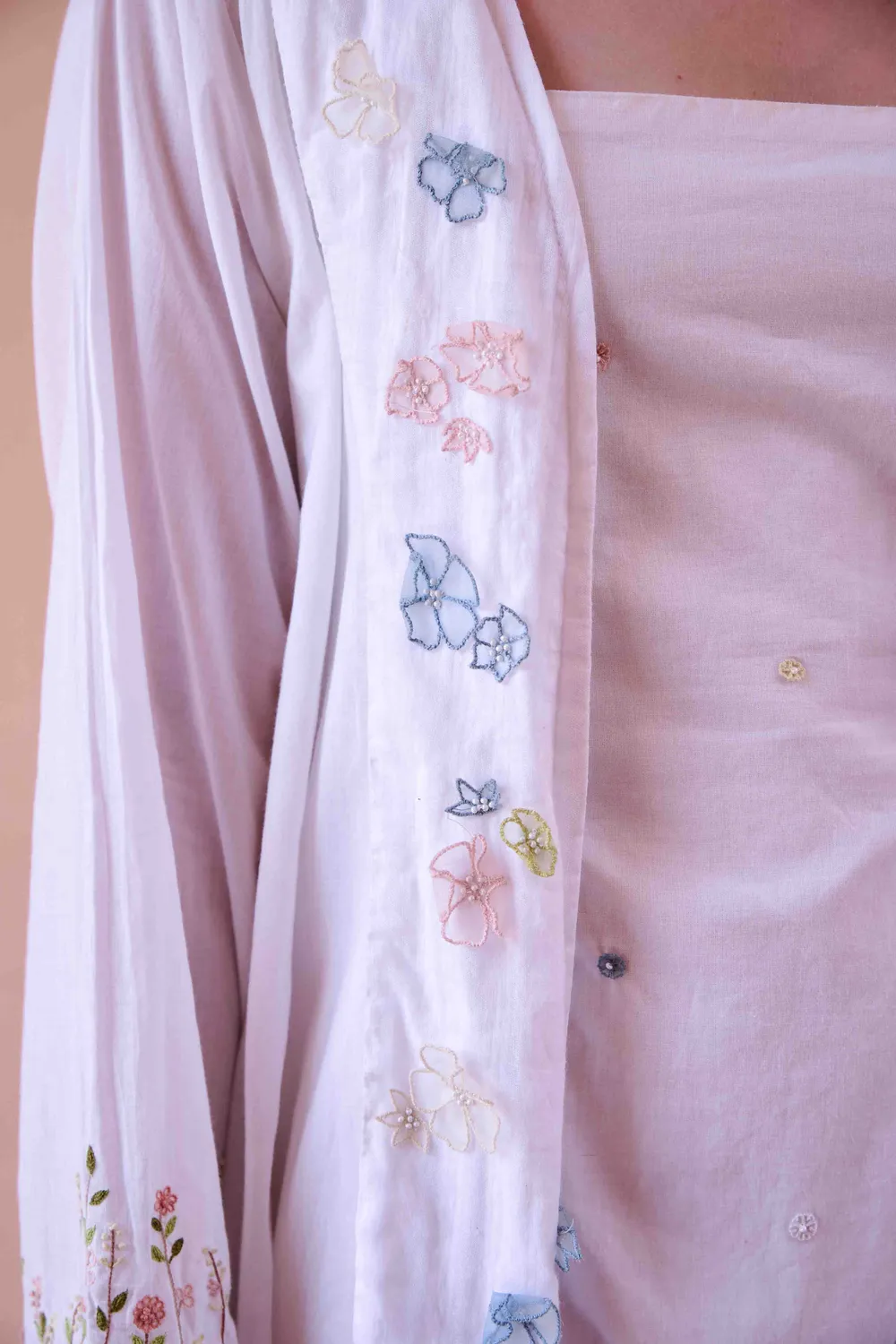 Our Dve Betty abito lungo e giacca bianco cotone
