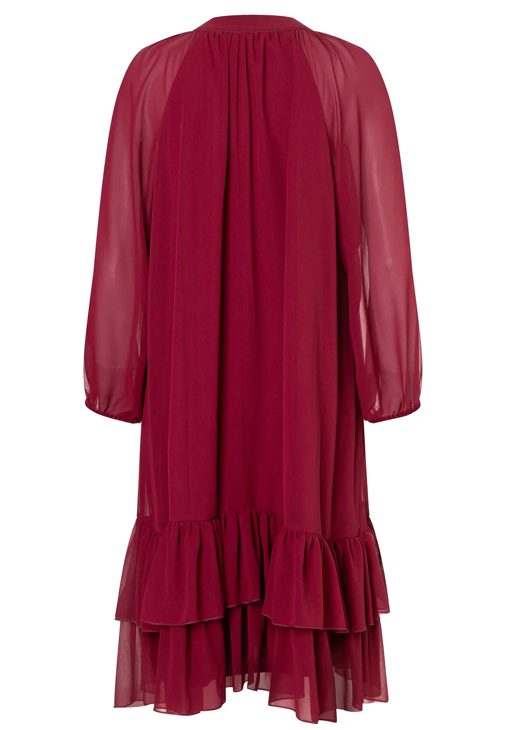 Ana Alcazar Cosea abito midi chiffon bordeaux