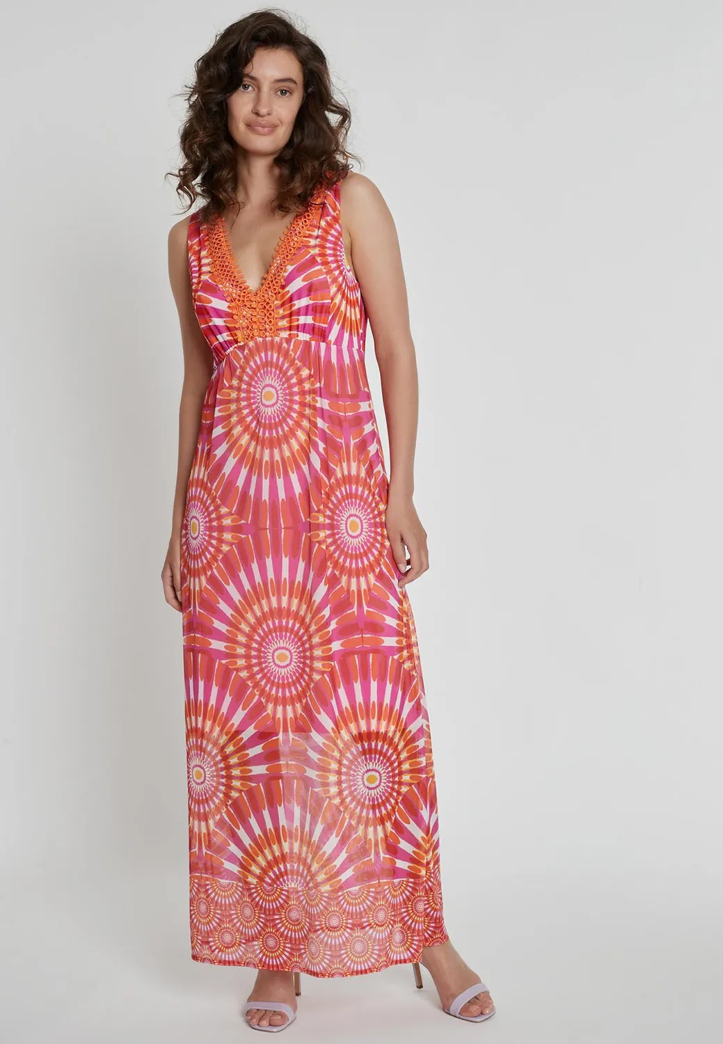 Ana Alcazar Kesona abito maxi batik scollo V