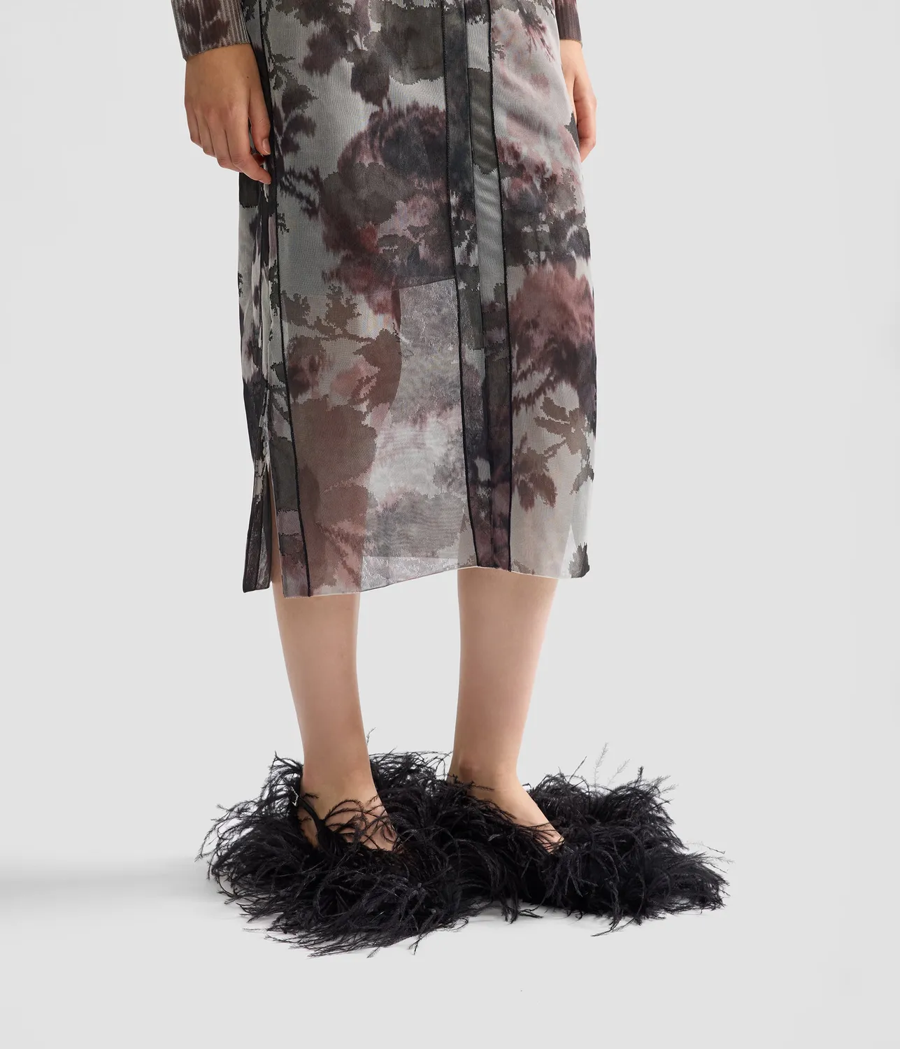 Erdem Floral Jacquard gonna knit midi fiori fantasma
