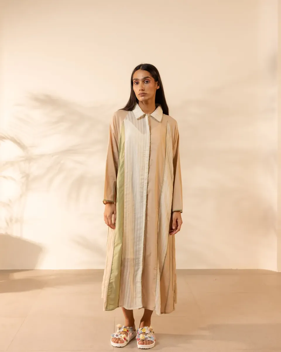 Our Dve Tangerine Mango Mist abito beige verde