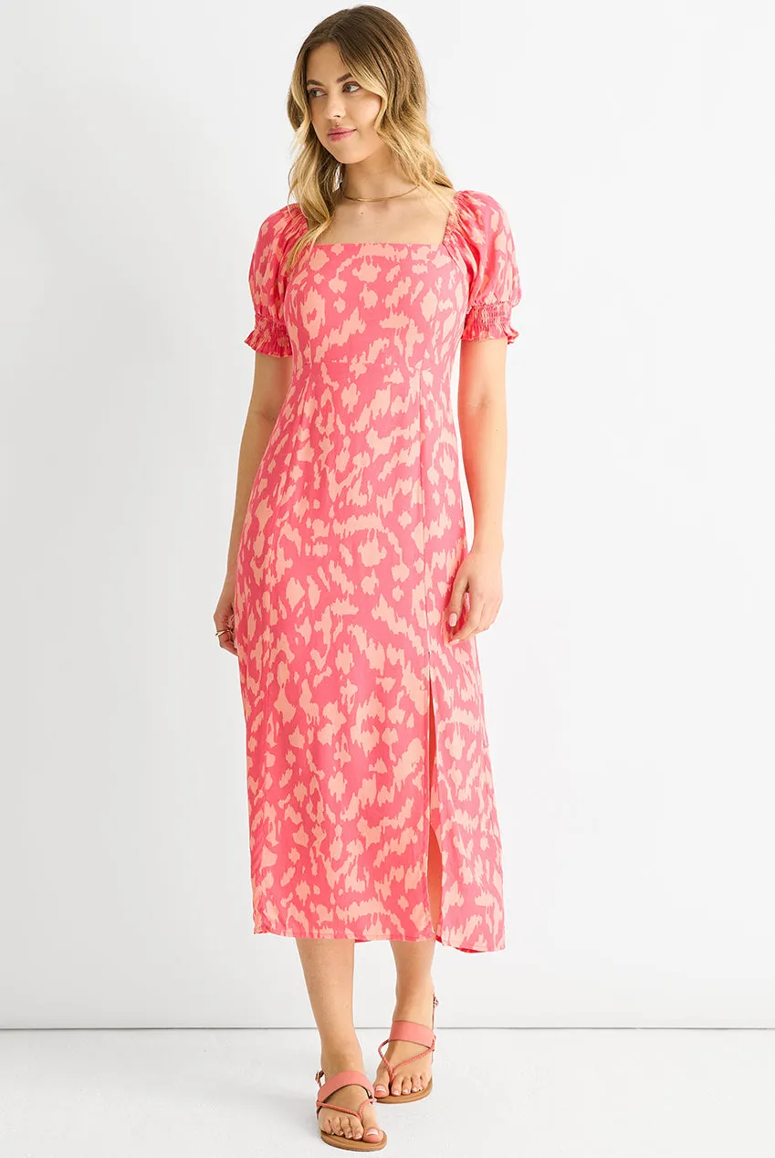 Gini London Pink Animal abito midi rosa