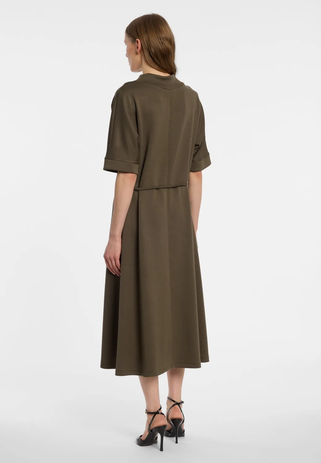 Ana Alcazar Enaly abito midi jersey con cintura