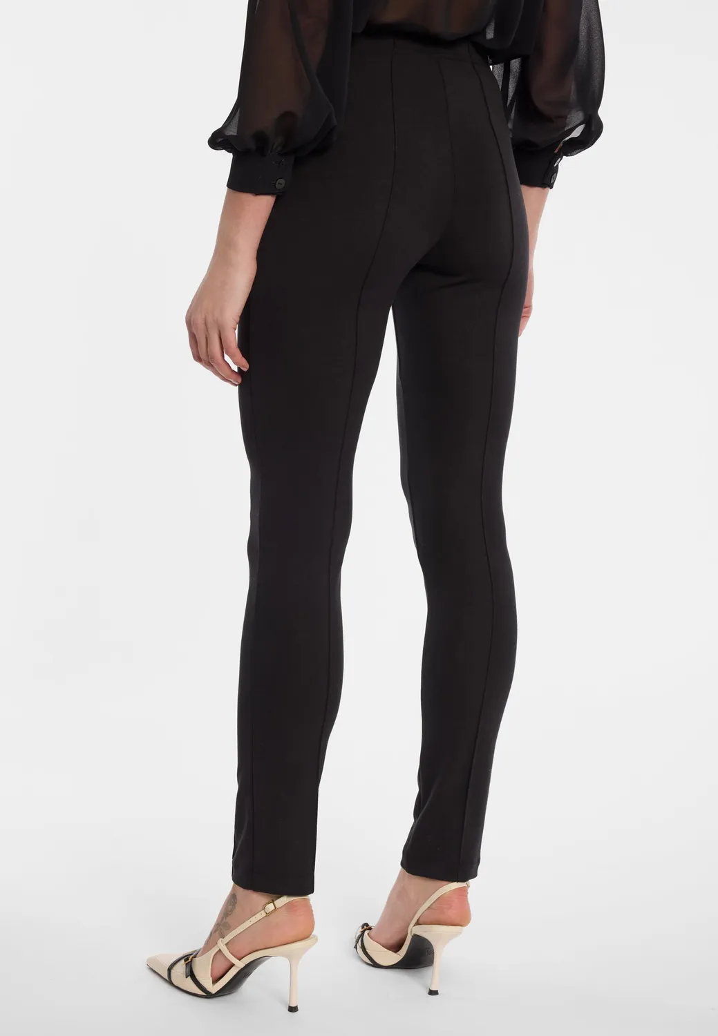 Ana Alcazar Evylis pantaloni slim neri piega davanti