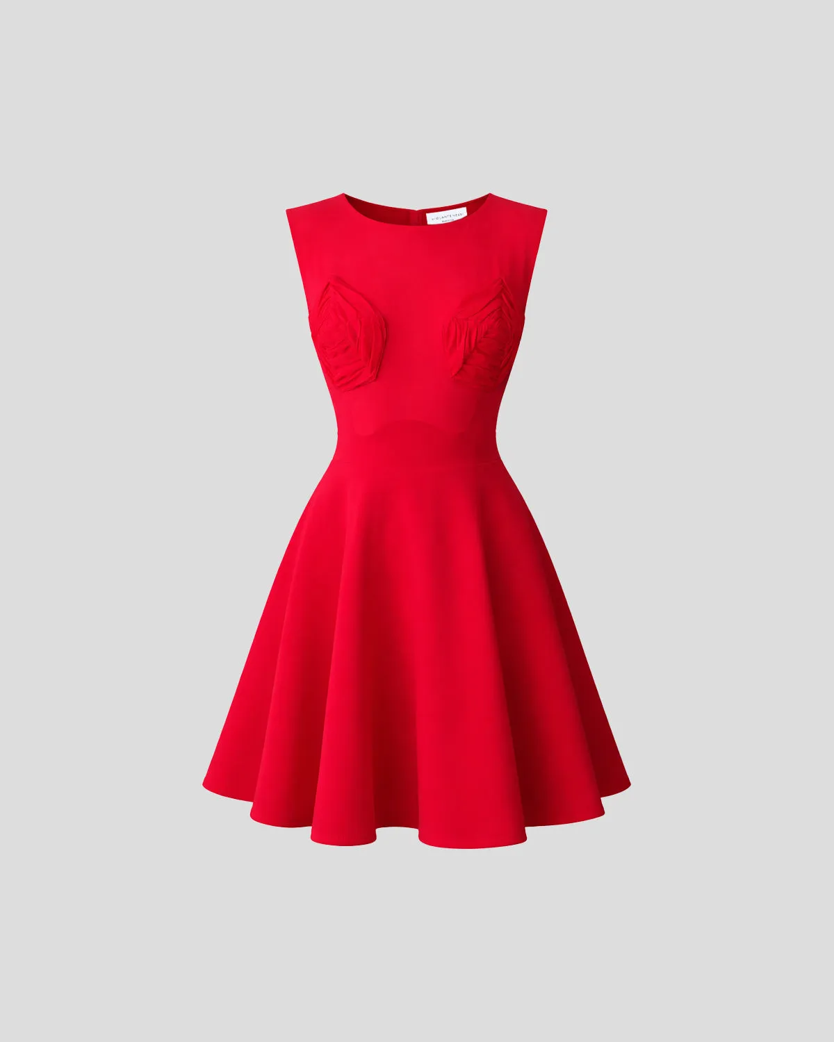 Violante Nessi Grosse mini abito rosso seta e cady
