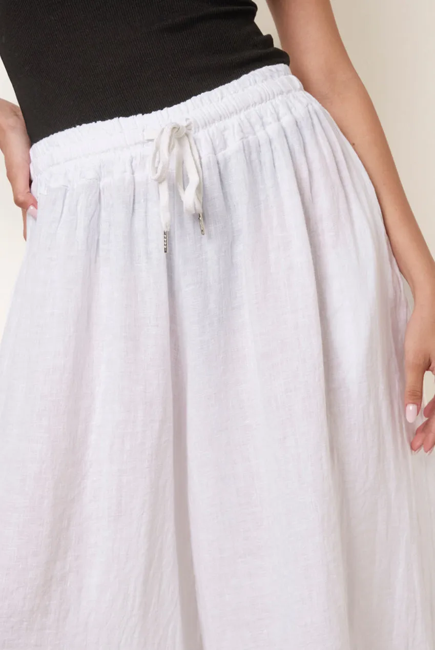 Blue Vanilla Extreme Wide Leg pantaloni lino bianchi