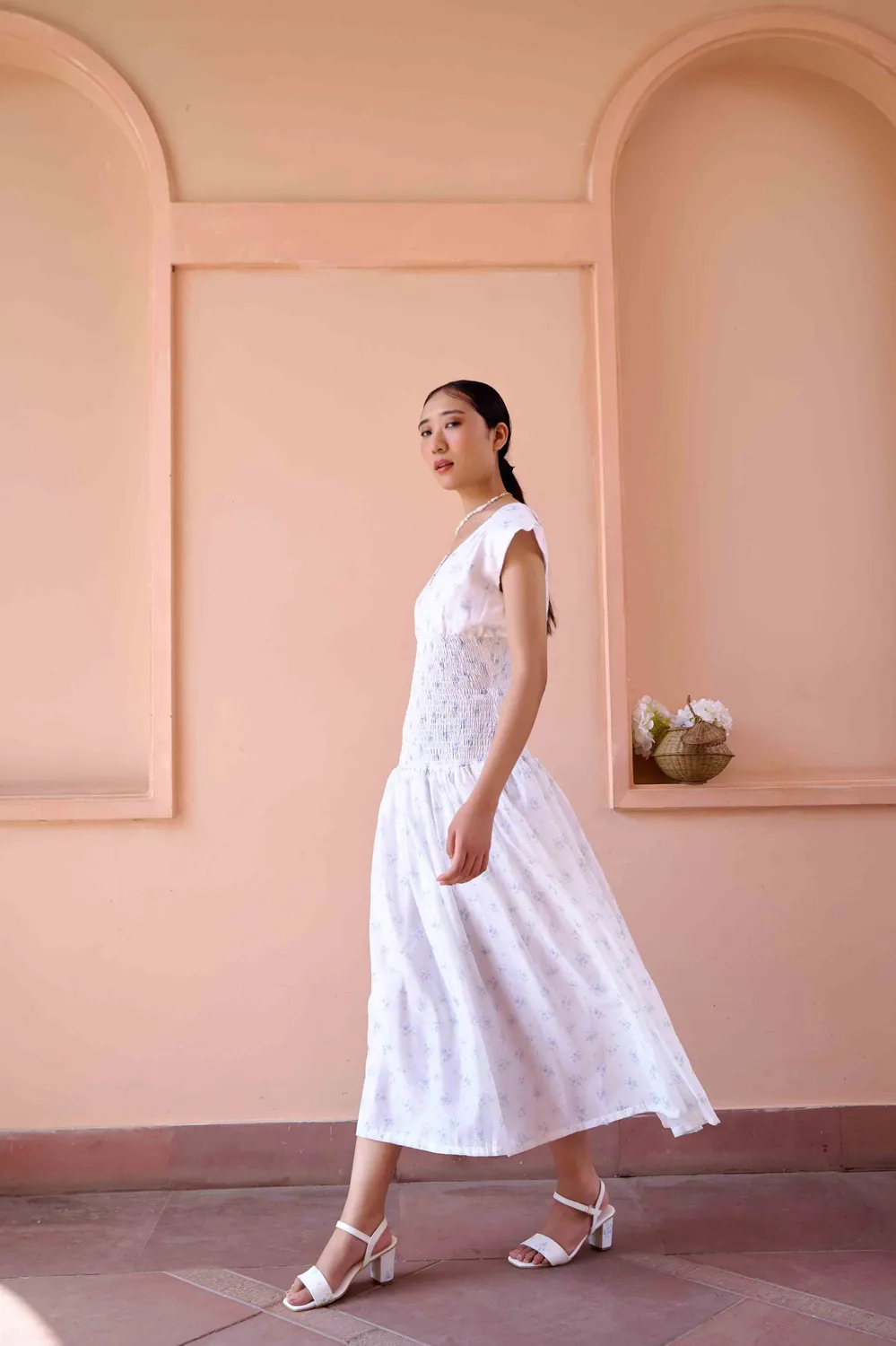 Our Dve Annie abito e giacca White Print cotone S-XXL