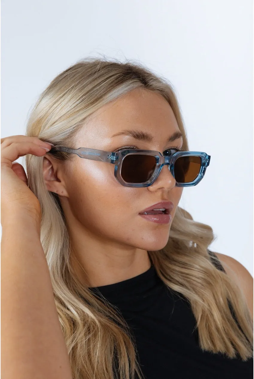 SVNX Retro Square occhiali sole blu taglia unica