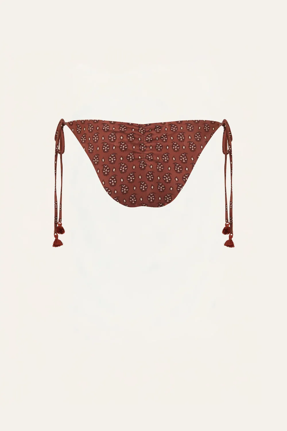 Johanna Ortiz Sagrado slip bikini marrone lacci