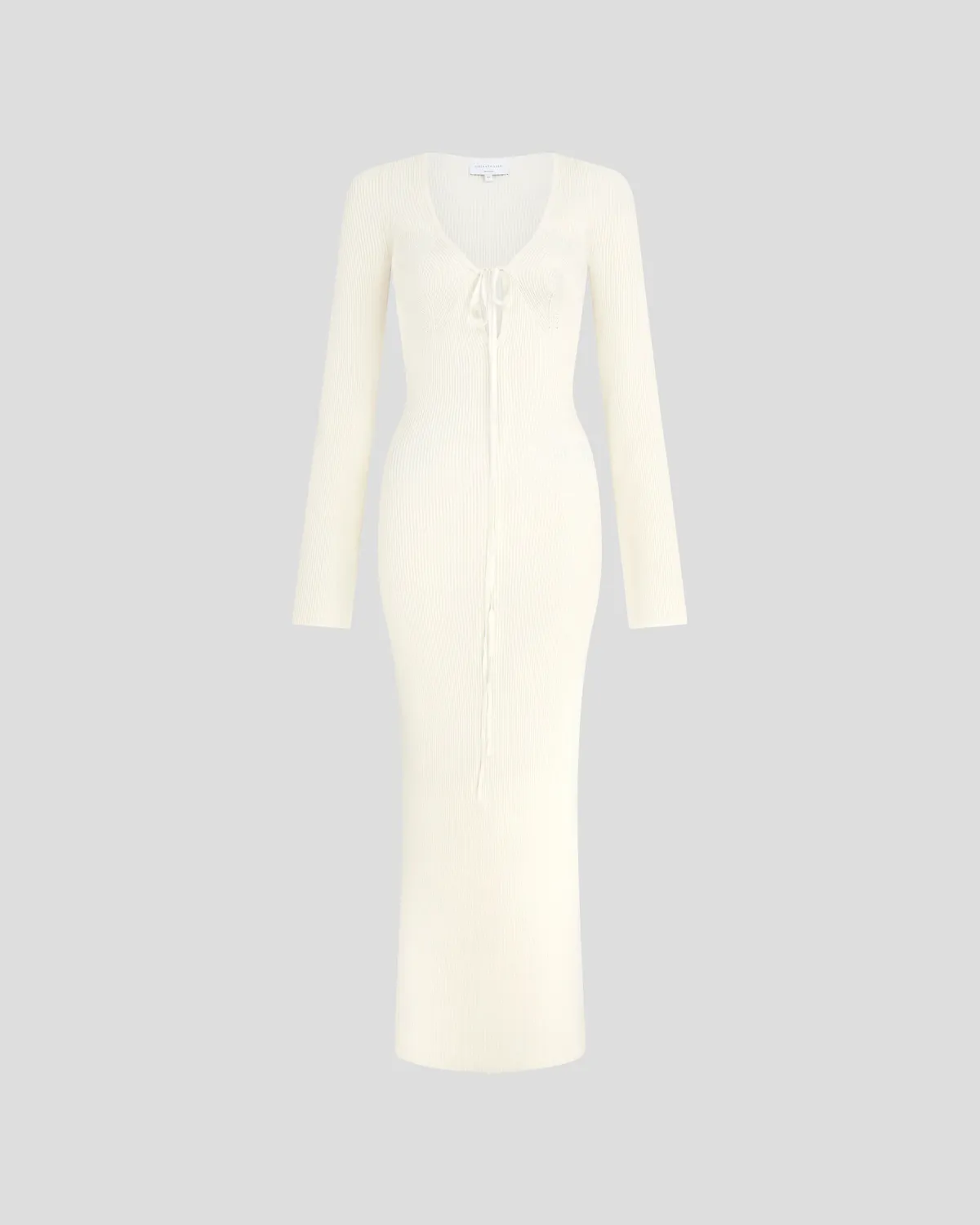 Violante Nessi Cristina abito avorio maglia scollo V midi