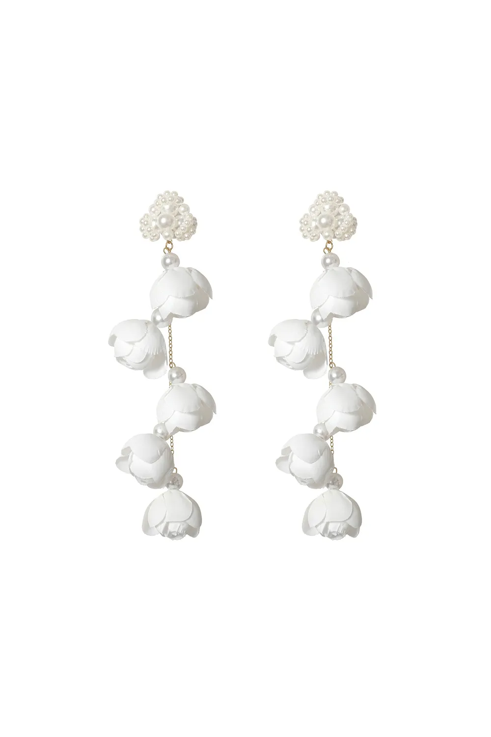 Bella Barnett Lita Flowers orecchini perle bianche nappina