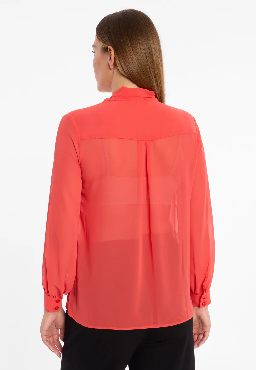 Ana Alcazar Cosasa blusa rossa chiffon con fiocco
