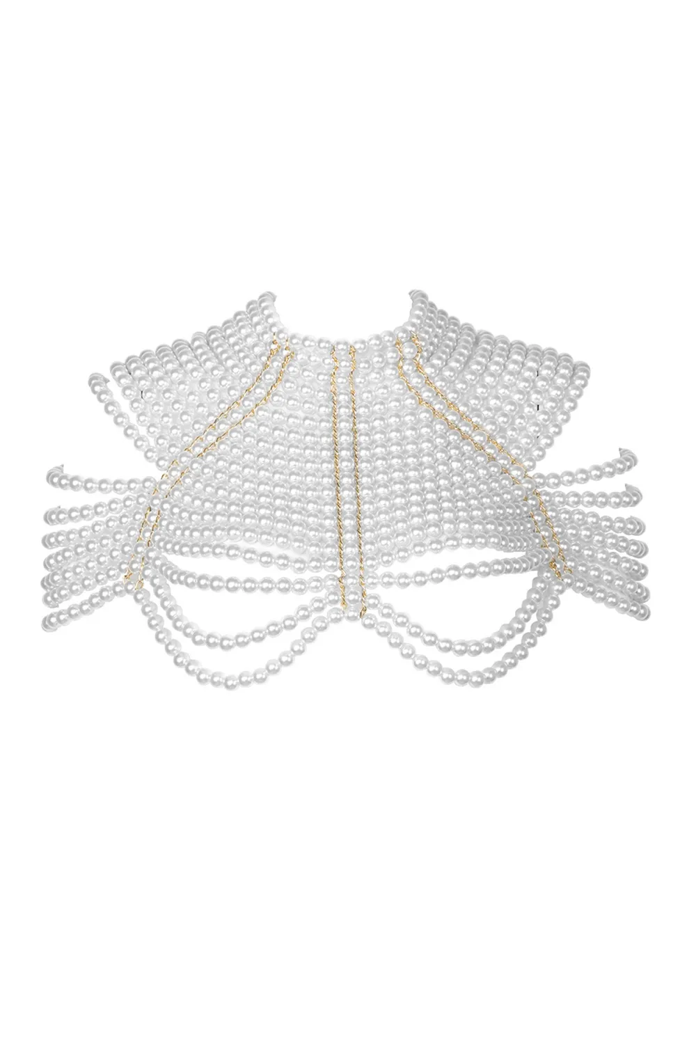 Bella Barnett top scialle perle bianco taglia unica