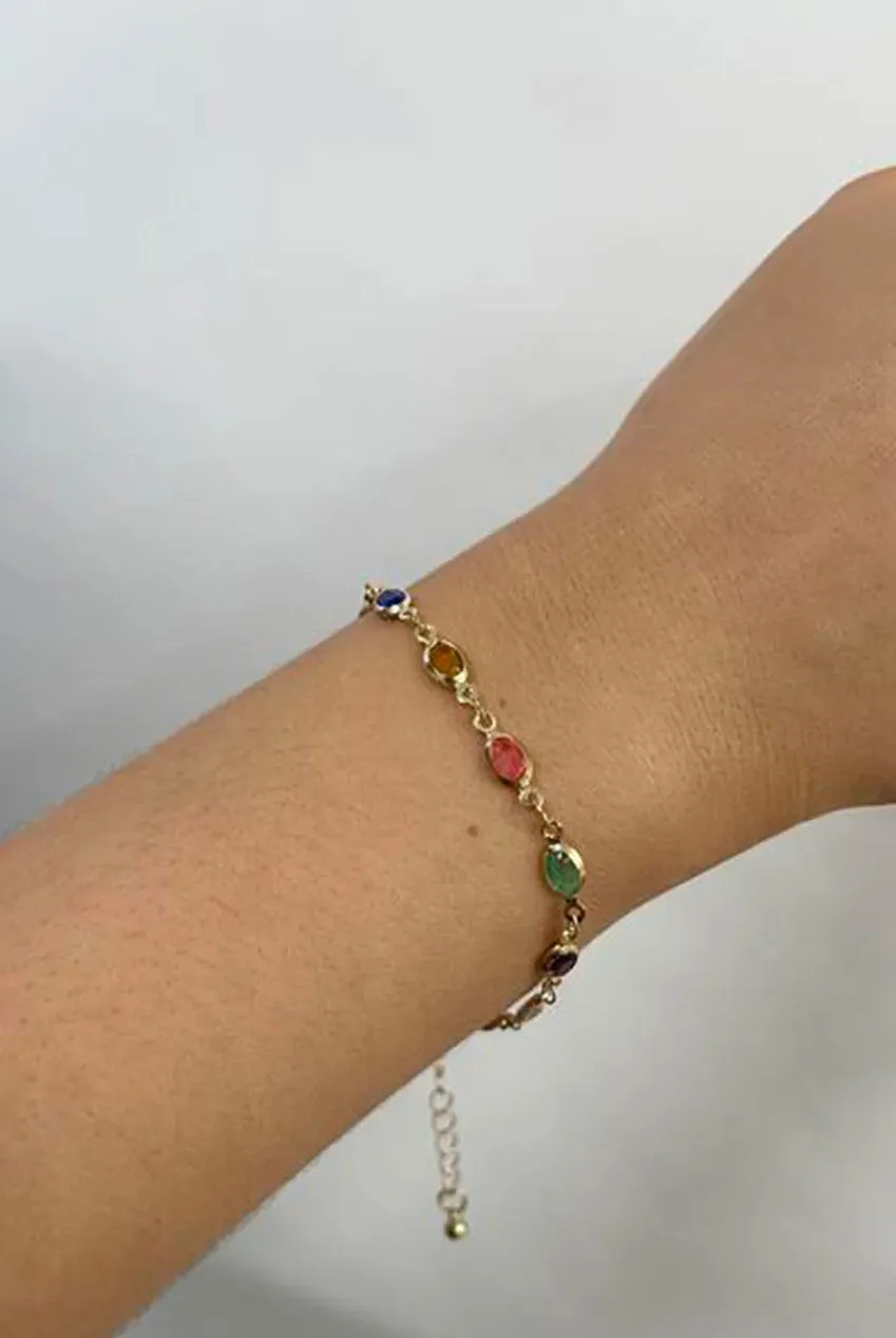 SVNX Multicolour Oval set collana bracciale multicolore