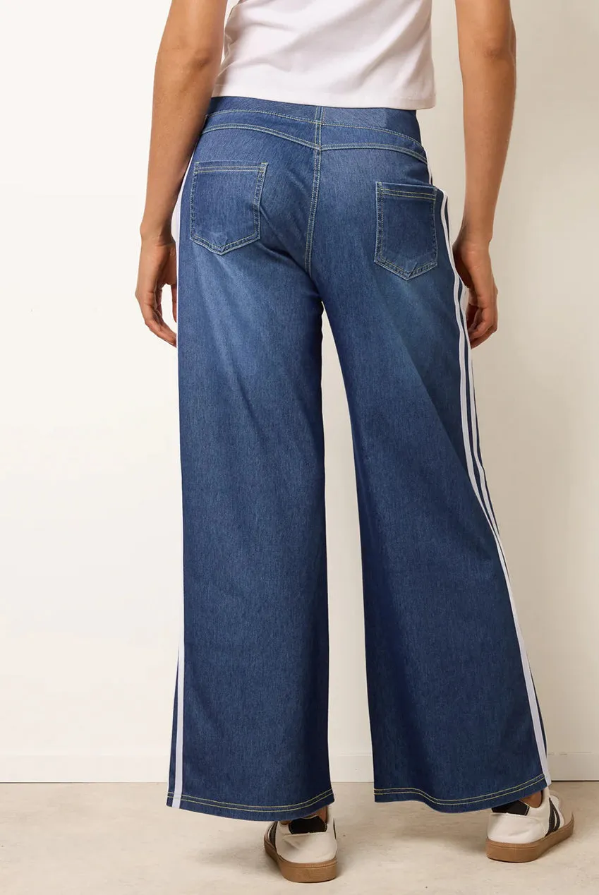 Blue Vanilla Side Stripe pantaloni denim blu S flare