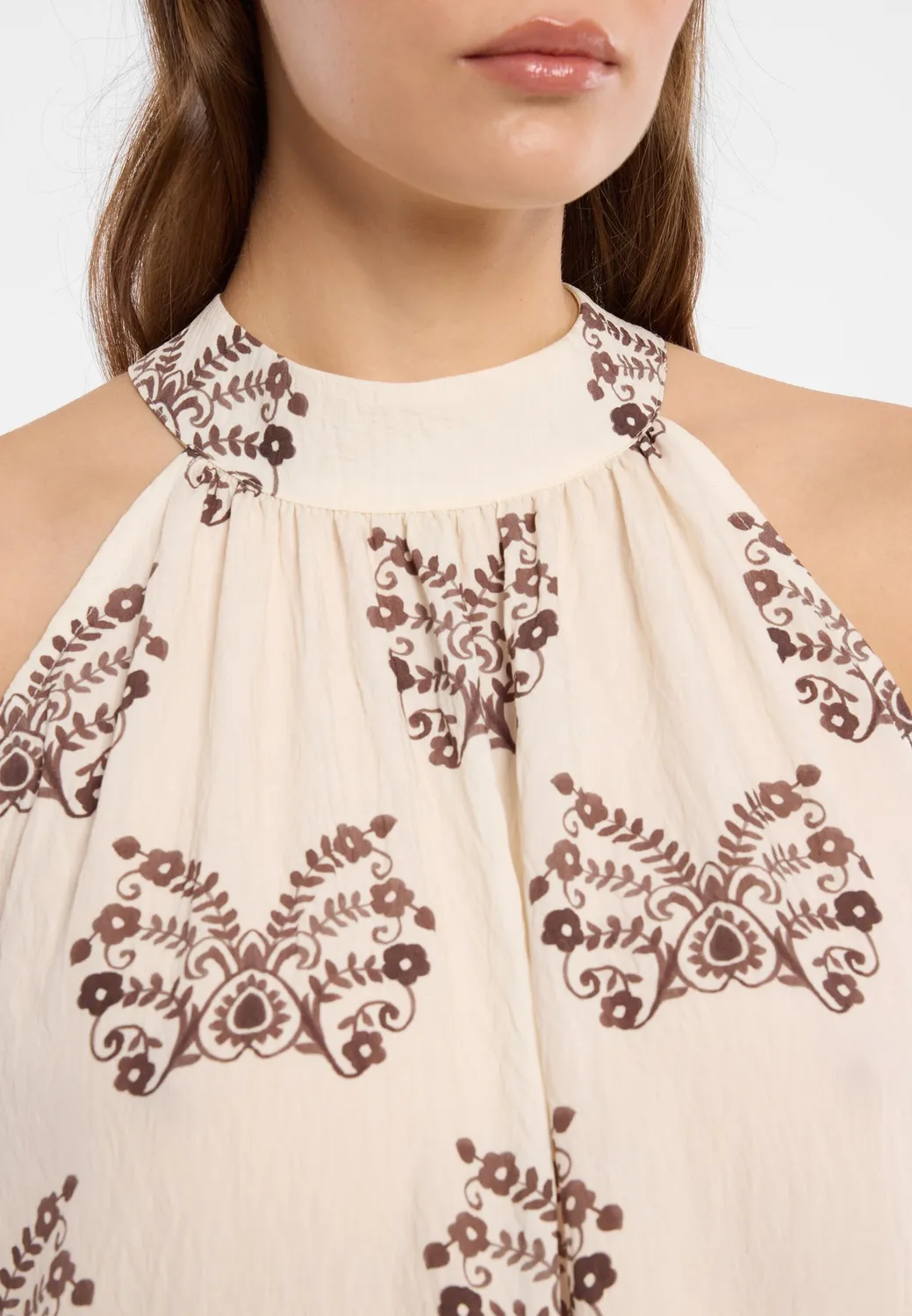 Ana Alcazar Doreyu abito lungo paisley marrone