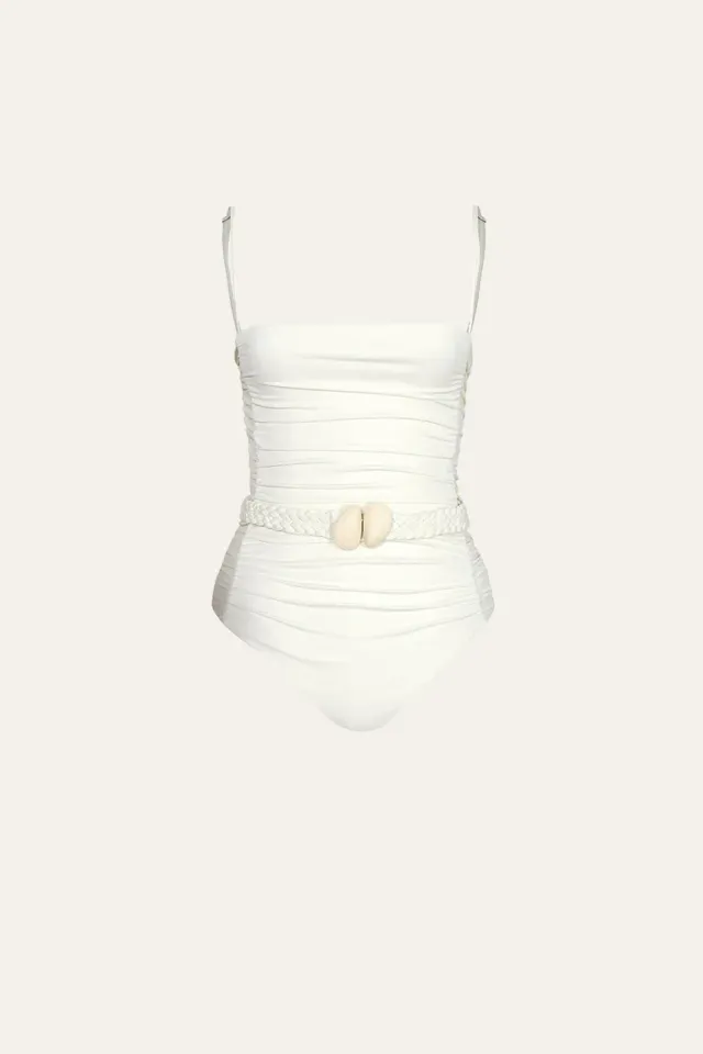 Johanna Ortiz Whispering Tides costume ecru cintura