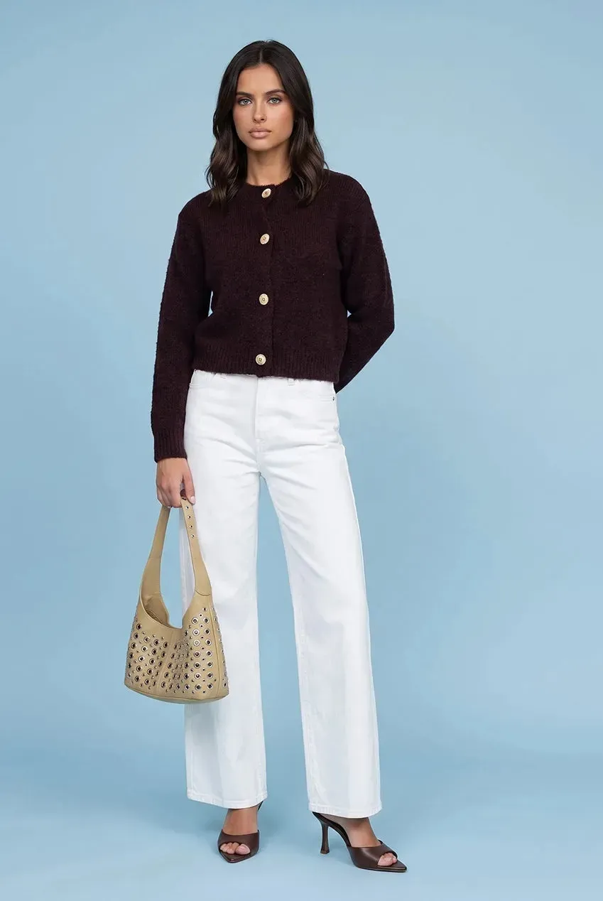 Urban Bliss cardigan corto cioccolato misto lana