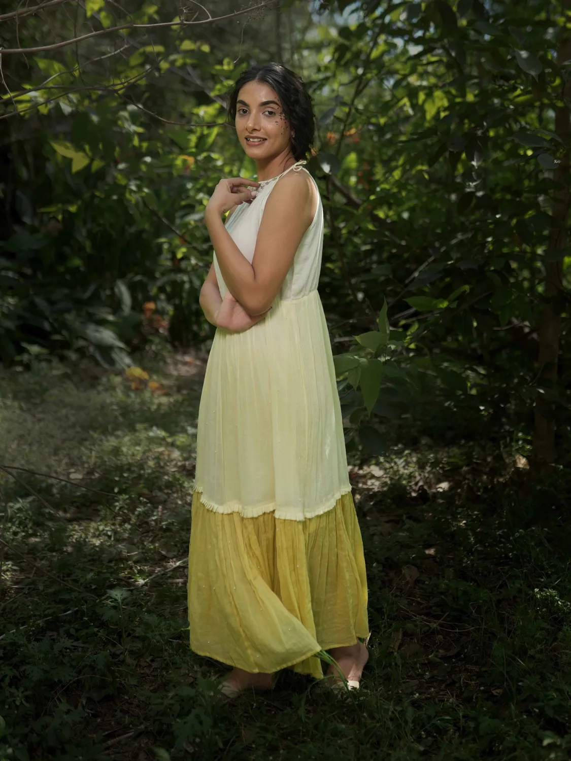 Our Dve Rabia Set completo abito e giacca giallo